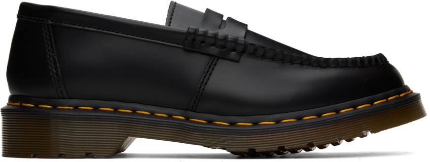Shop Dr. Martens' Black Penton Loafers In Black Smooth