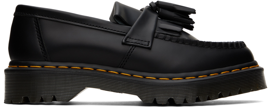 Dr. Martens Black Adrian Bex Loafers In Black Smooth