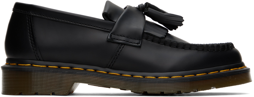 Dr. Martens Black Adrian Loafers In Black Smooth