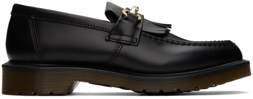 Dr. Martens' Black Adrian Snaffle Loafers In Black Polished Smoot