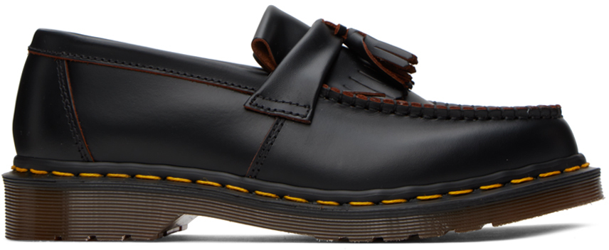 Dr. Martens' Black 'made In England' Tassel Loafers In Black Quilon