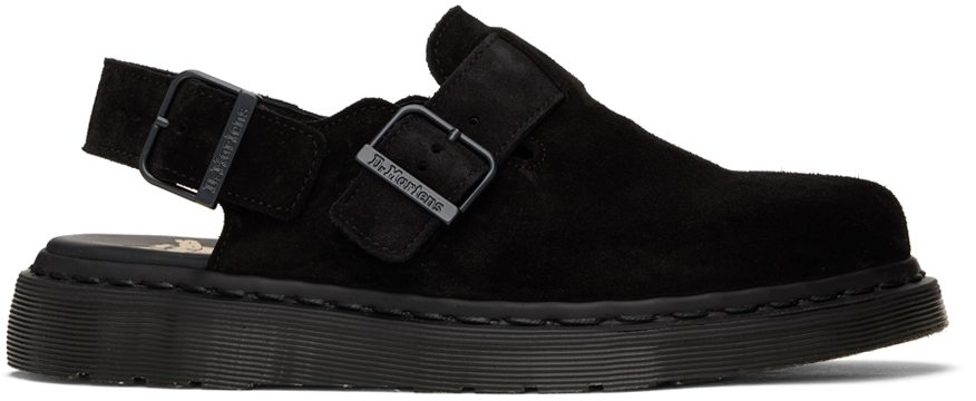 Shop Dr. Martens' Black Jorge Suede Slingback Loafers In Black Repello Calf S