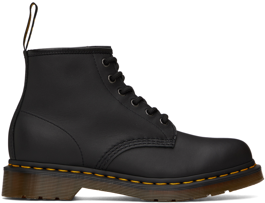 Black 101 Yellow Stitch Ankle Boots