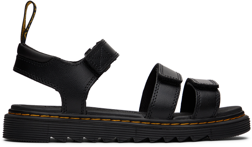 Shop Dr. Martens' Kids Black Klaire Leather Strap Big Kids Sandals