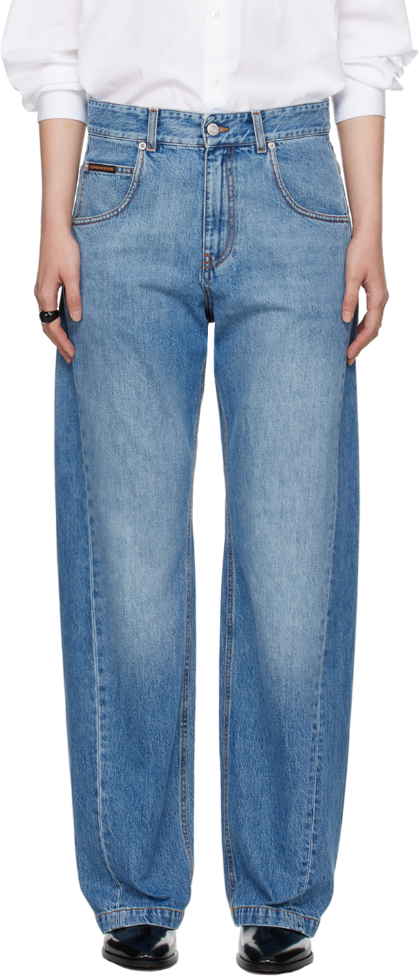 Shop Commission Blue Shift Jeans In Medium Wash