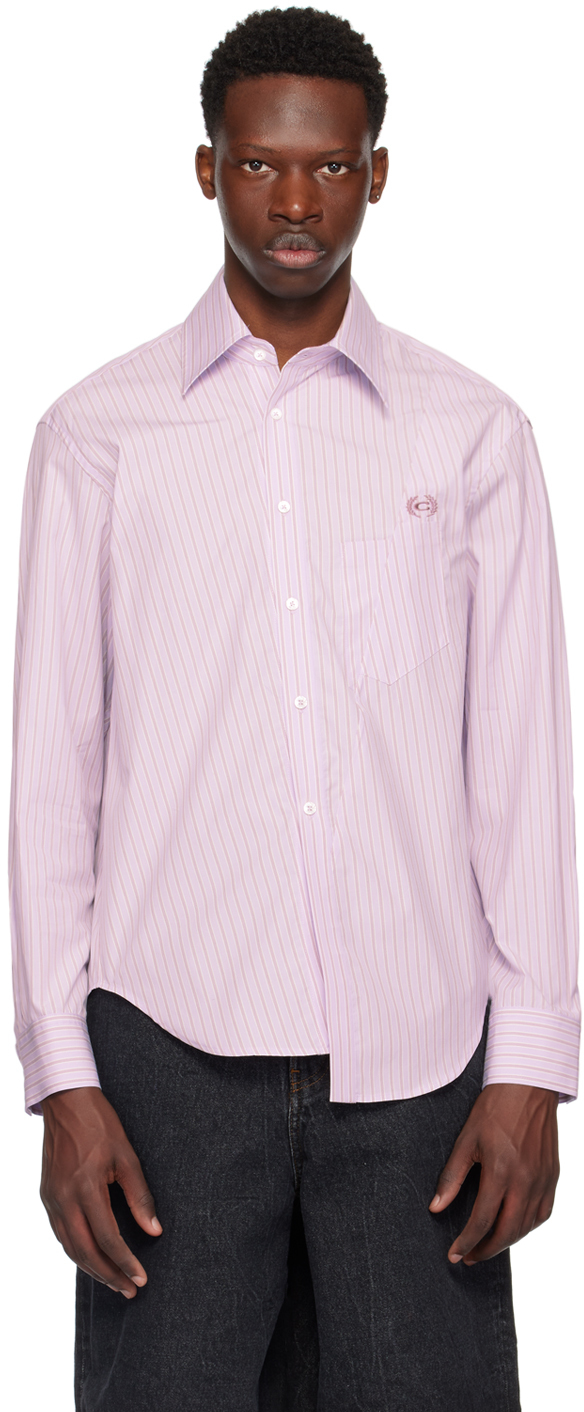 Shop Commission Purple Striped Shirt In Lilac Stripe