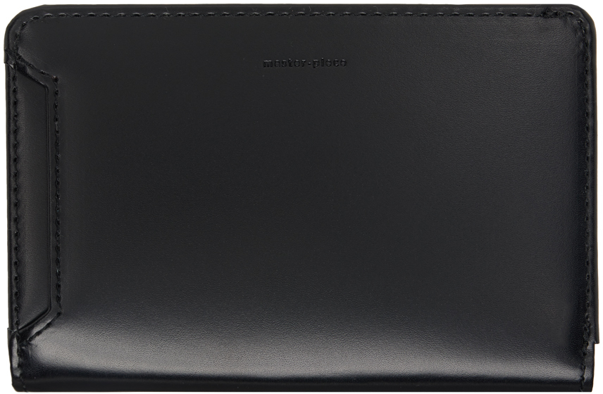 Master-piece Black Notch Middle Zipper Wallet