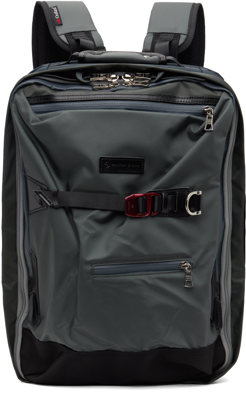 Master-piece Grey & Navy Potential 2way Backpack In Grey-b
