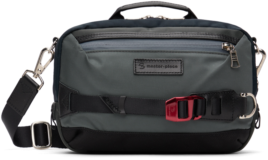 Master-piece Grey & Navy Potential 2way Mini Bag In Grey-b