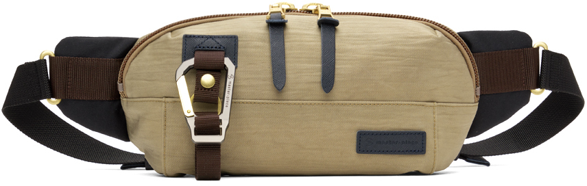 Master-piece Beige Link Waist Bag In Brown