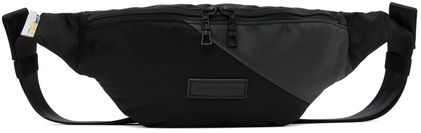 Master-piece Slant Leather-trimmed Recycled Cordura® Eco Belt Bag In Black/gray