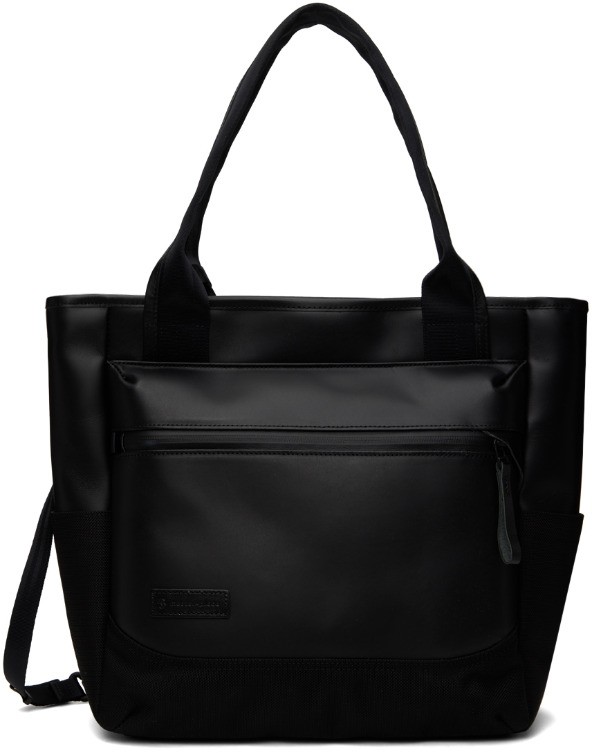 Black Smooth Leather Tote