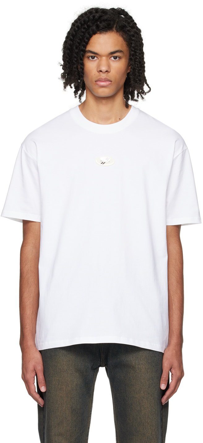 Wynn Hamlyn Off-white Appliqué T-shirt In Ivory