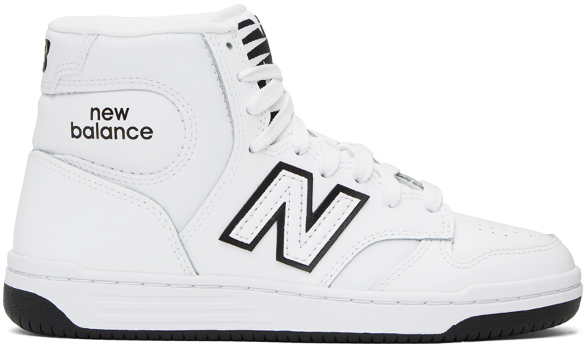 New Balance White & Black 480 High Sneakers In White/black