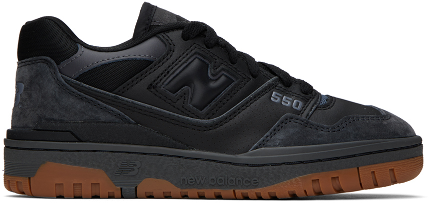 New Balance Black Bb550 Sneakers In Black/gum