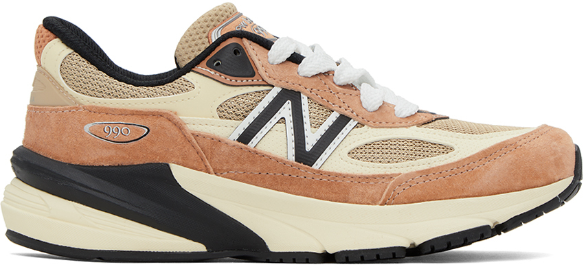 New Balance Orange Made In Usa 990v6 Sneakers In Orange,brown