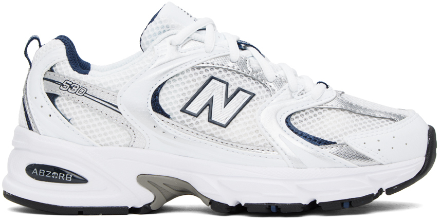 White & Silver 530 Sneakers by New Balance on Sale