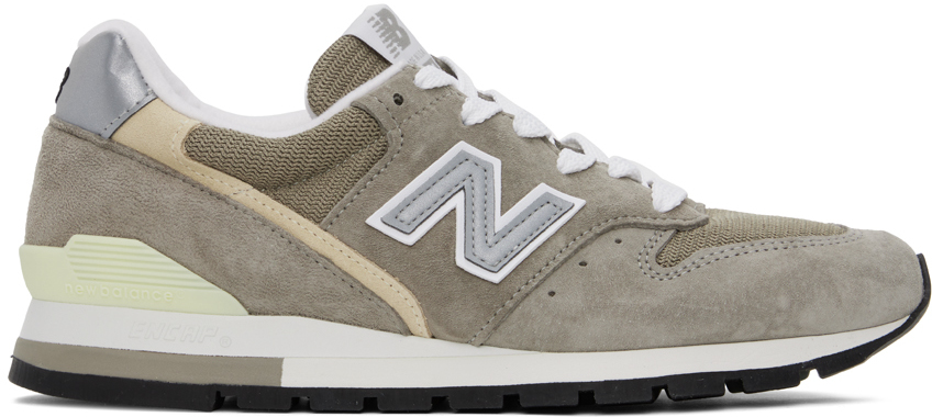 Shop New Balance Gray & Khaki Made In Usa 996 Core Sneakers In Grey