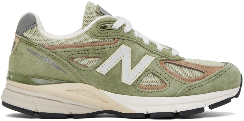 NEW BALANCE GREEN MADE IN USA 990V4 SNEAKERS