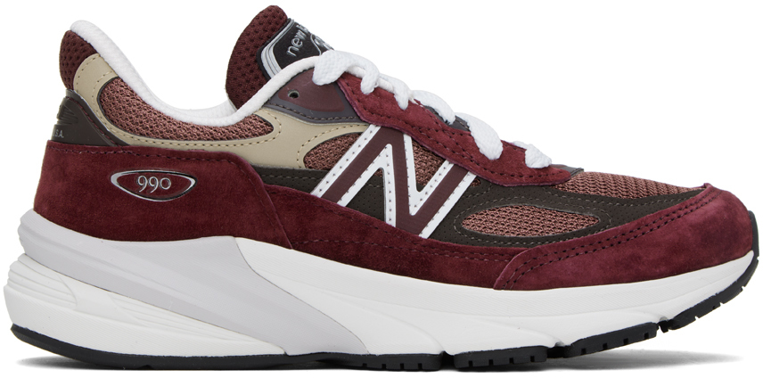 Shop New Balance Burgundy Made In Usa 990v6 Sneakers