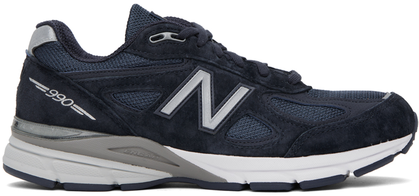 New Balance Navy Made In Usa 990v4 Sneakers