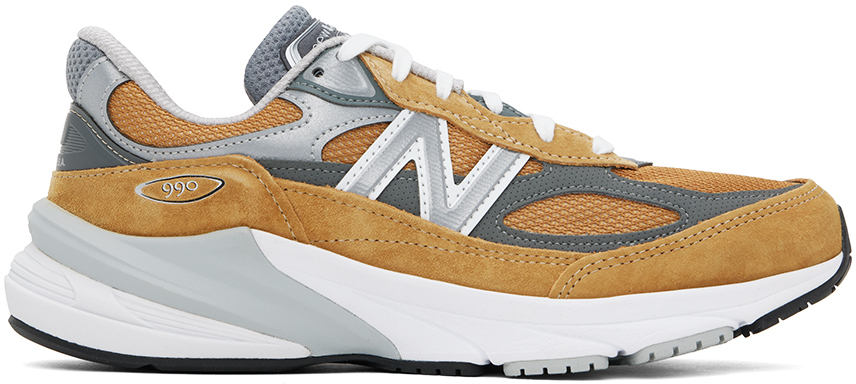 New Balance Tan & Gray Made In Usa 990v6 Sneakers In Workwear