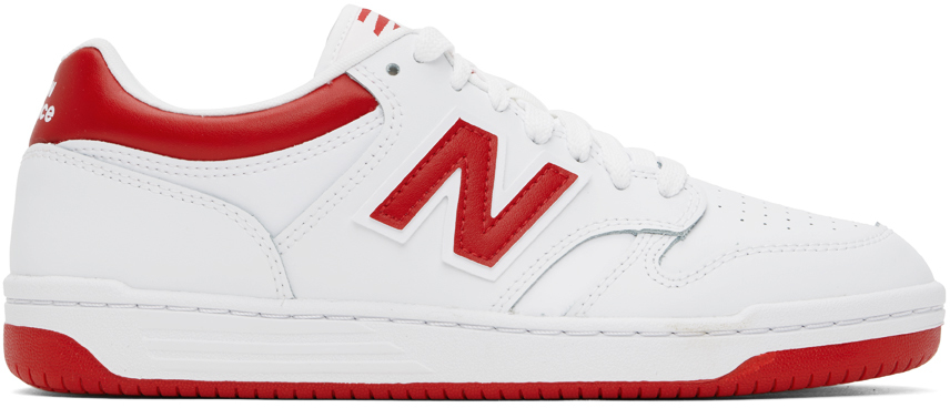 New Balance White Red 480 Sneakers SSENSE Canada