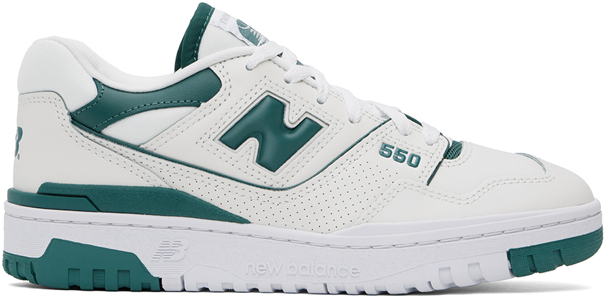New Balance 550 "white Green Cream" Sneakers In Reflection