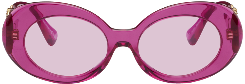 Versace Pink Medusa Biggie Oval Sunglasses