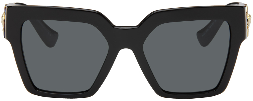 Versace Black Medusa Deco Butterfly Sunglasses In Gb1/87 Black