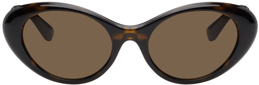Brown 'La Medusa' Oval Sunglasses