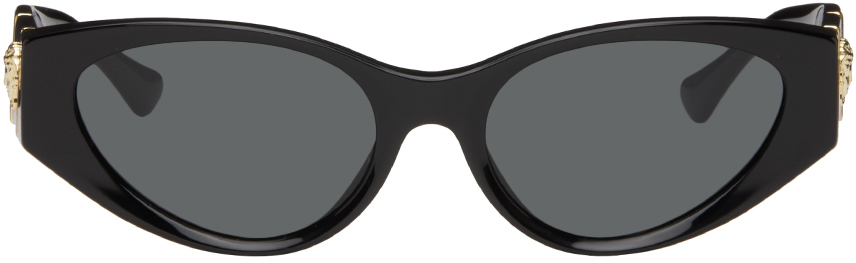 Shop Versace Black Cat-eye Sunglasses In Gb1/87 Black
