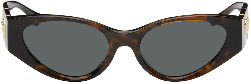 Versace Tortoiseshell Medusa Legend Cat-eye Sunglasses In 542987 Dark Havana