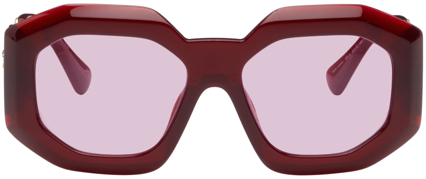 Burgundy Maxi Medusa Biggie Squared Sunglasses