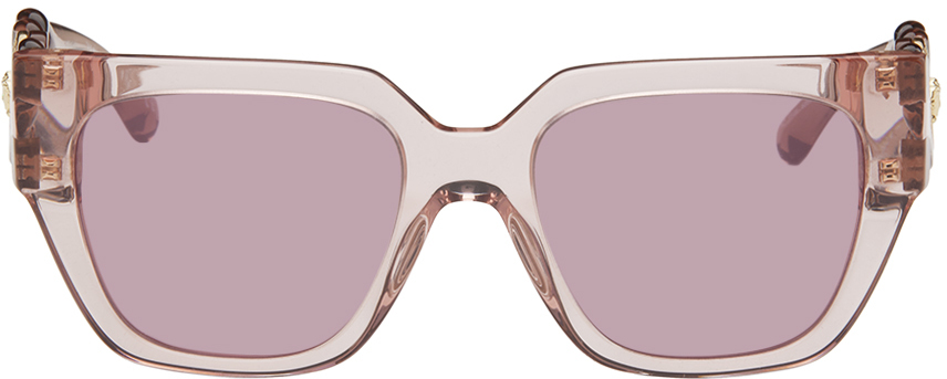 Versace Pink Medusa Chain Sunglasses In 5339ak Trans Pink