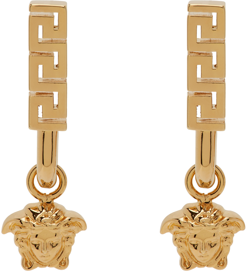Shop Versace Gold 'la Medusa' Earrings In 3j000  Gold