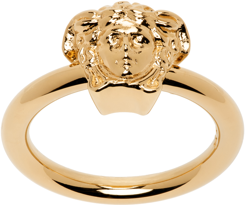 Shop Versace Gold 'la Medusa' Ring In 3j000- Gold