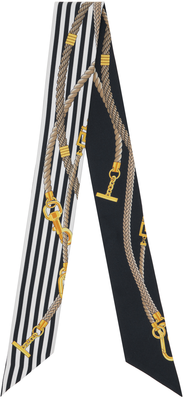 Versace Greca Nautical Silk Scarf-tie In Print