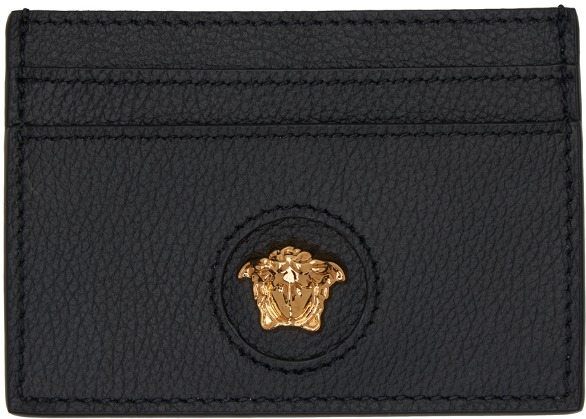 Versace Black 'la Medusa' Card Holder In 1b00v-black-gold