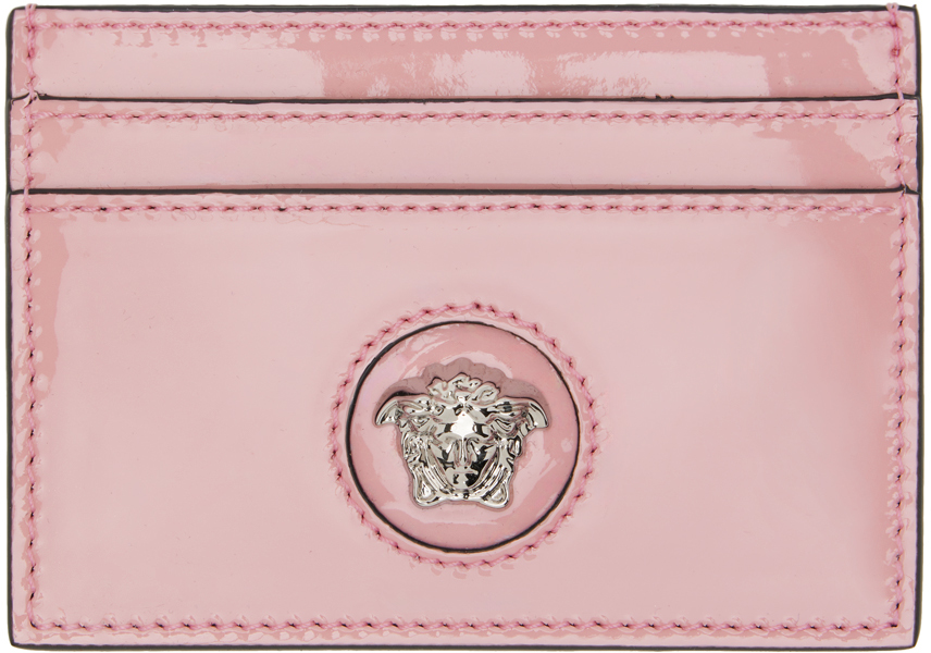 Versace Pink 'la Medusa' Card Holder In 1pg4p English Rose P