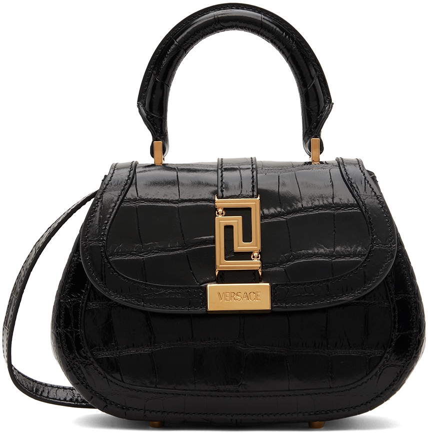 Versace Black Greca Goddess Mini Bag In 1b00v-black-gold