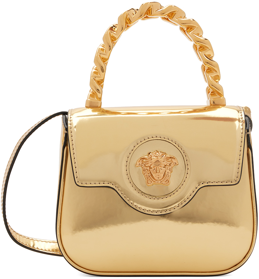 Versace Gold Mini 'la Medusa' Bag In 1x00v-gold- G