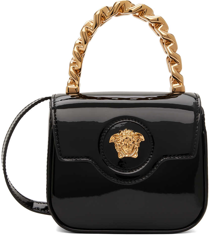 Versace Black Mini 'la Medusa' Bag In 1b00v-black-gold