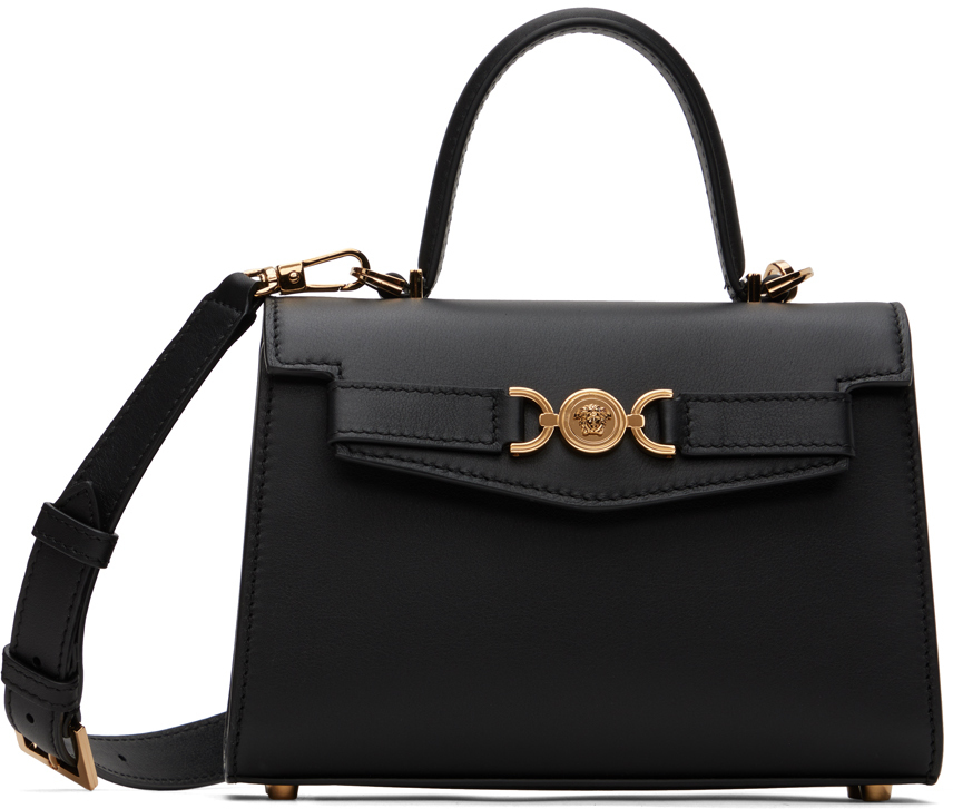 Medusa '95 Mini satin tote bag in black - Versace