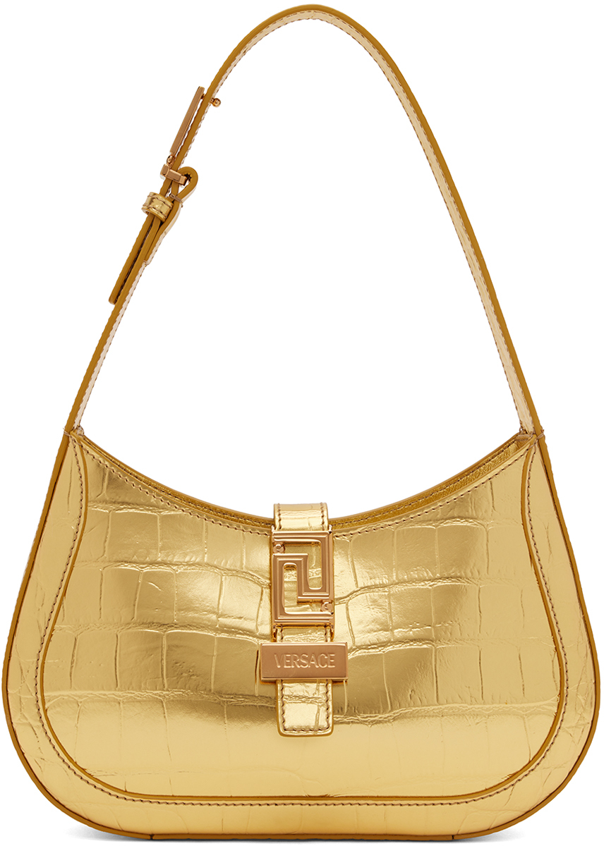 Versace Gold Greca Goddess Small Bag In 1x00v-gold- G