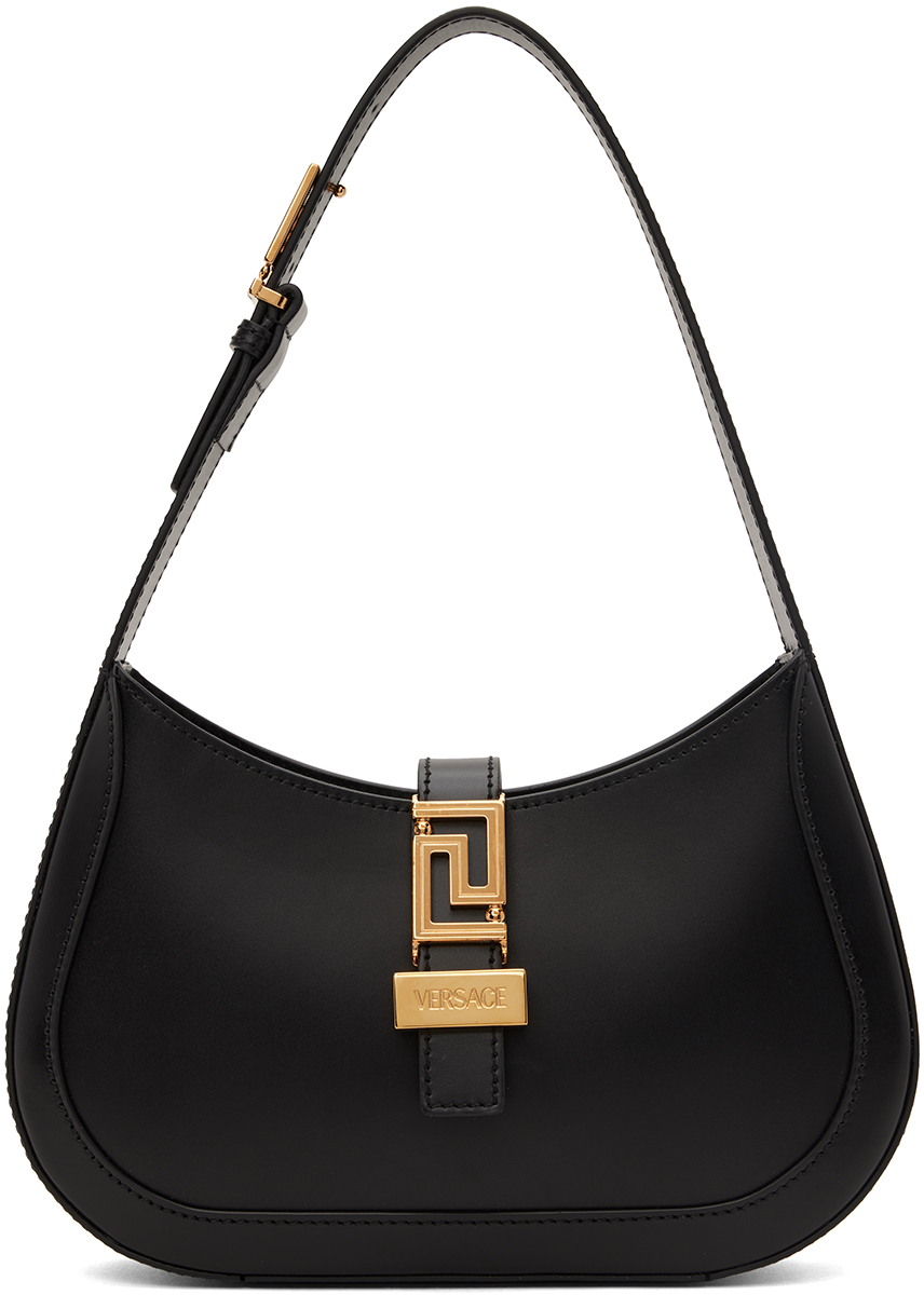 Versace Black Greca Goddess Small Bag In 1b00v-black-gold