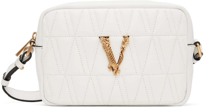 Versace White Virtus Crossbody Bag