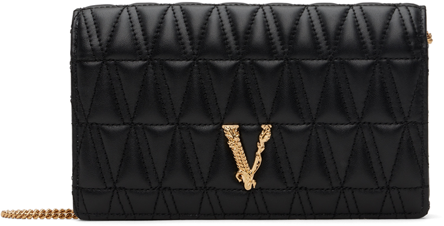 Versace Black Virtus Clutch In 1b00v-black-gold