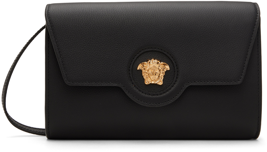 Authentic Versace Vanitas Black Leather Crossbody Flap Bag Purse | eBay