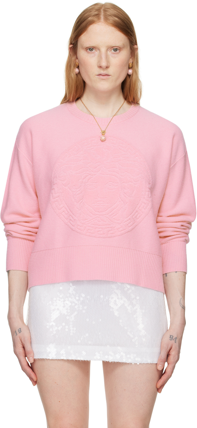 Shop Versace Pink Medusa Sweatshirt In 1pr20-pale Pink